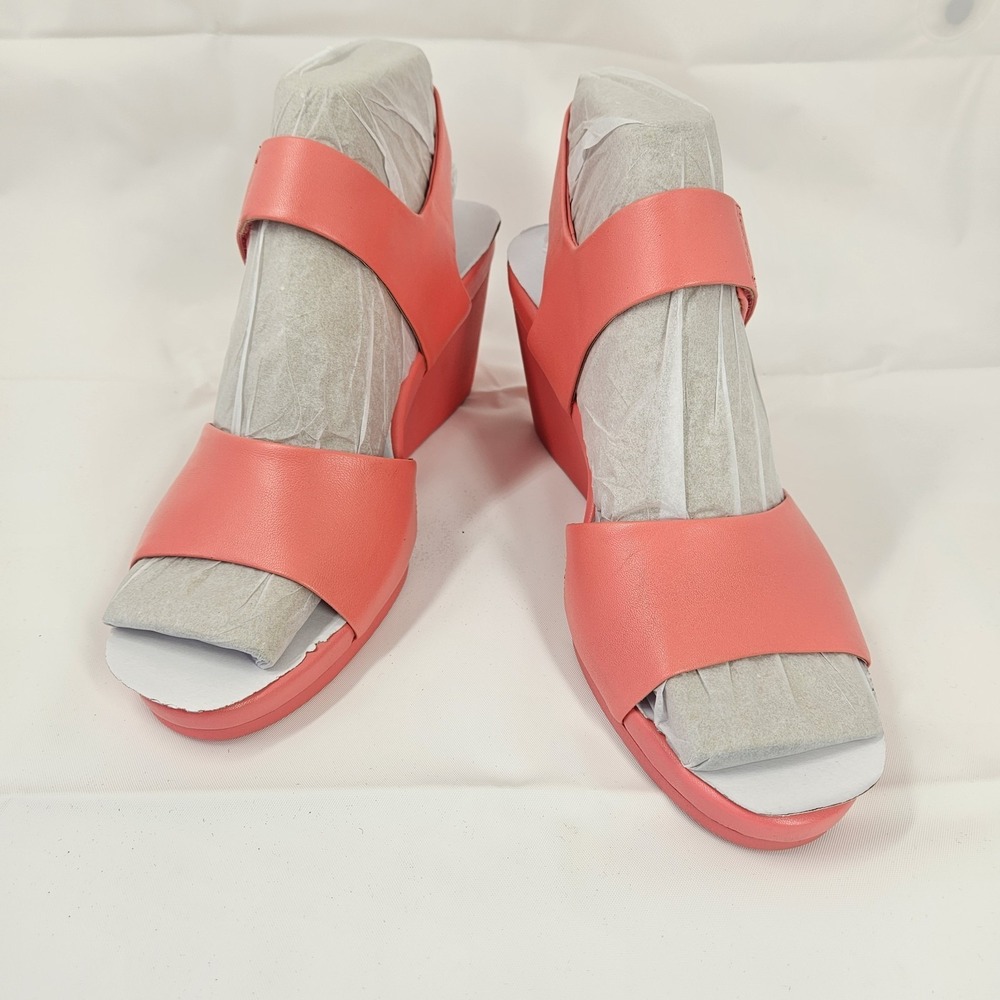 Naturalizer Imani Wedge Sandals Womens 11 Sunset Coral Leather Comfort Platform